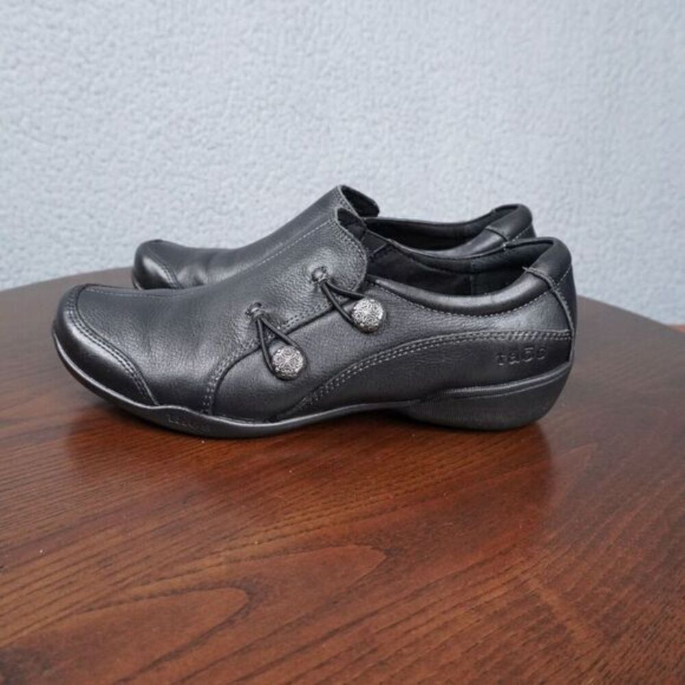 Taos Encore Loafer Shoes Womens 7.5 Black Leather Comfort Slip On ENC-12750